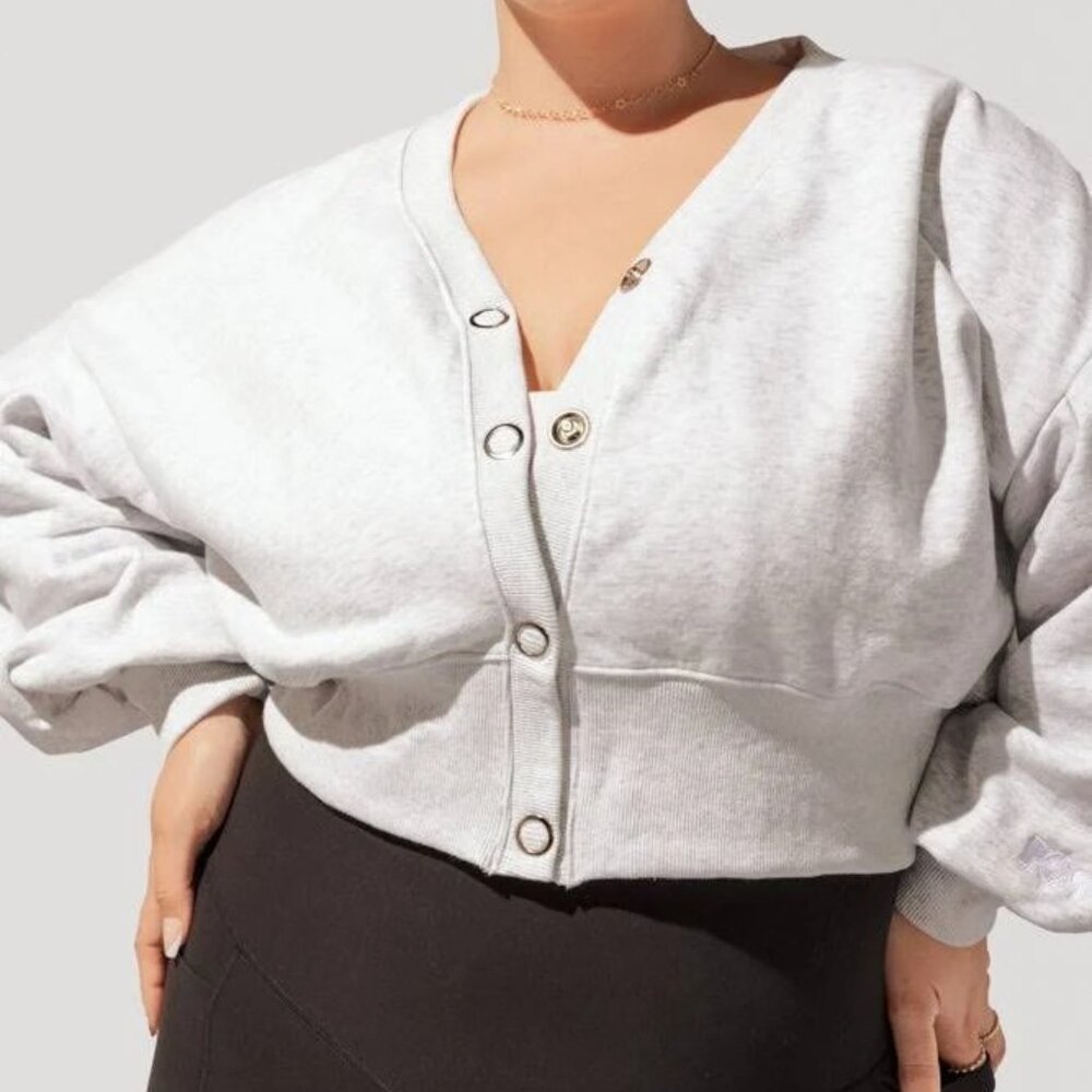 Popflex Belle cropped cardigan gray size Small